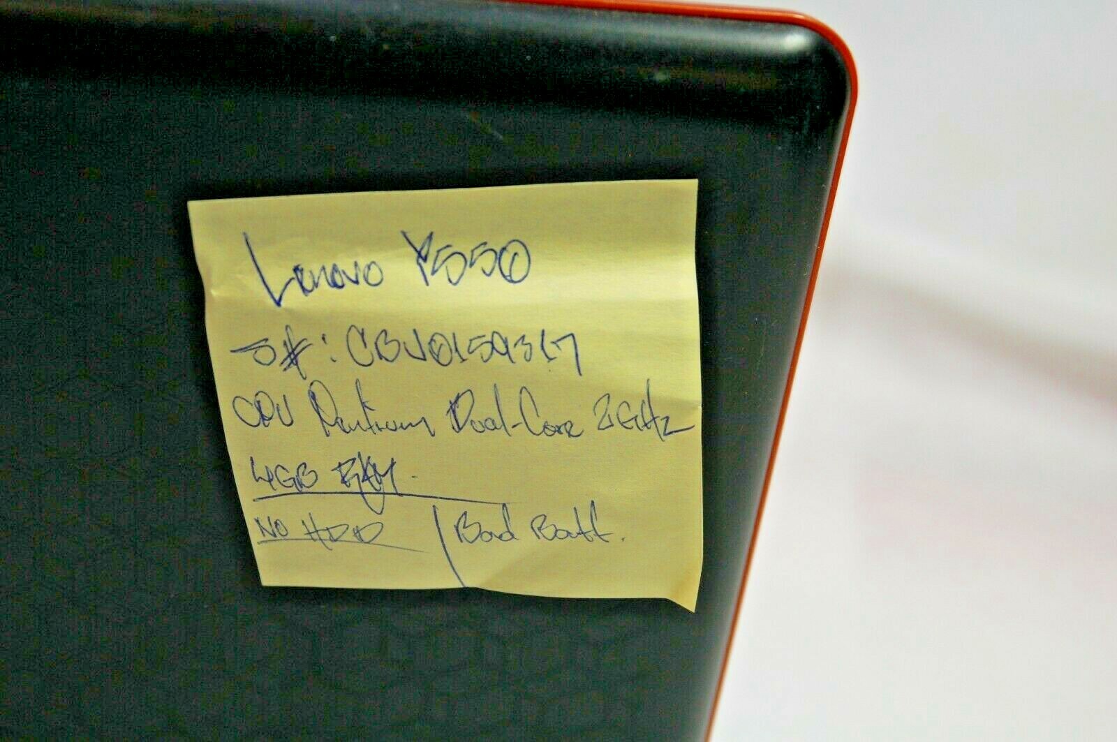 Lenovo Y550 CPU Pentium Dual Core 2GHz 4GB RAM Bad Battery NO HDD