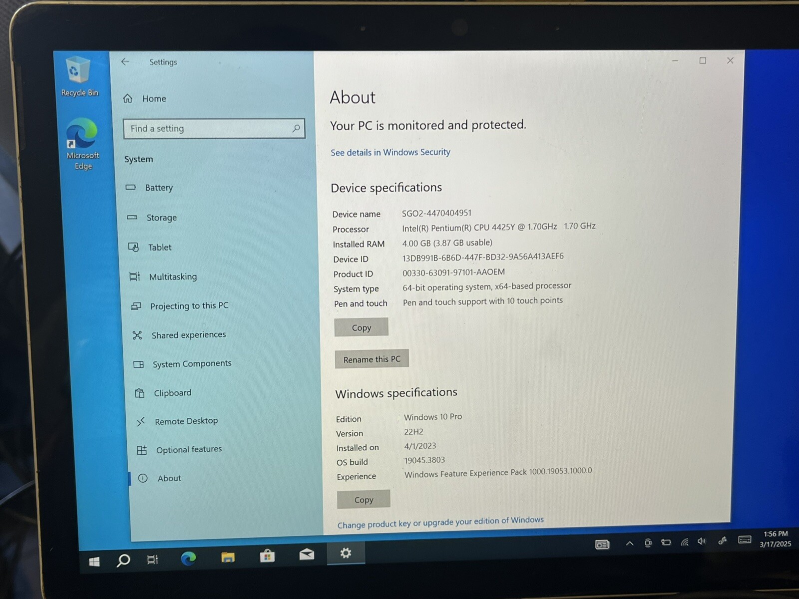 Microsoft 1926 Surface Go 2 10.5″ Pentium 4425Y @1.70Ghz 4GB Ram 64GB eMMc (5)