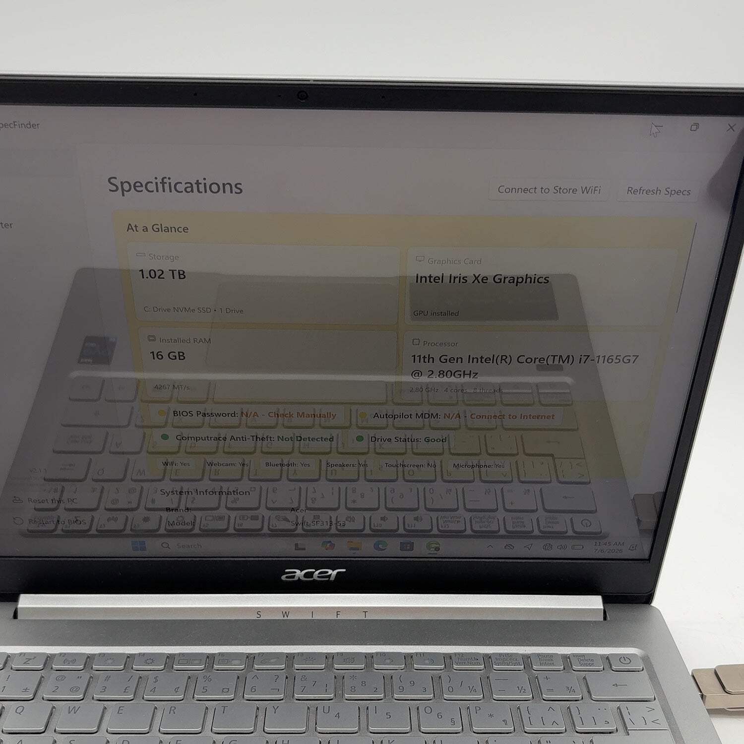 Acer Swift 3 N19H3 13.3″ i7-1165G7 2.8GHz 16GB RAM 1TB SSD