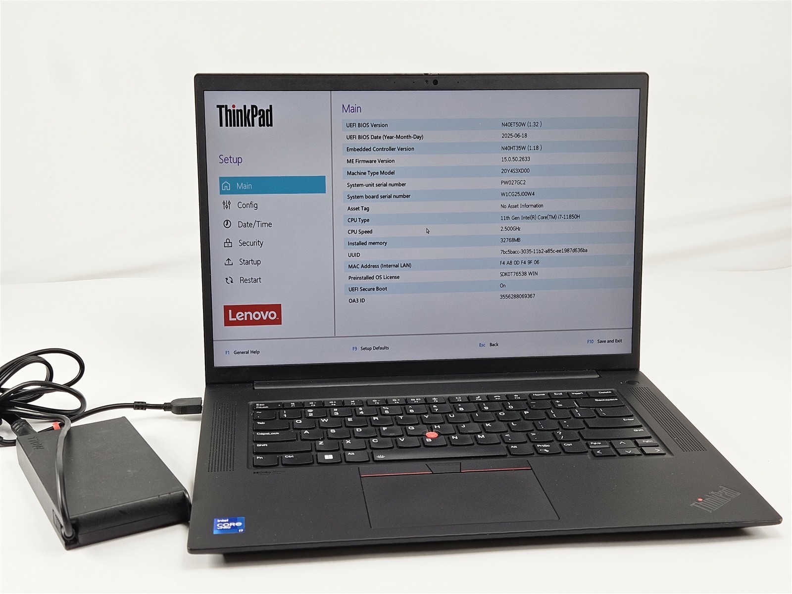Lenovo ThinkPad P1 16″ Gen 4 Intel Core i7-11850H 32GB RAM 1TB SSD No Battery
