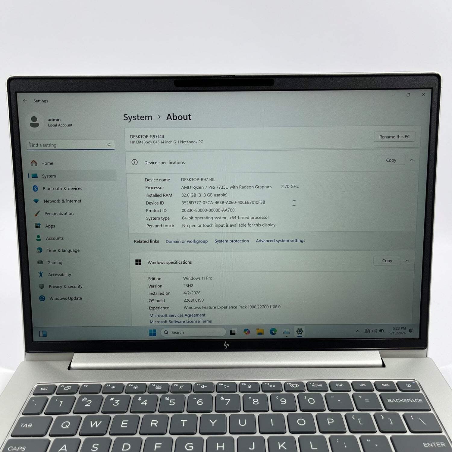 HP EliteBook 645 G11 Ryzen 7 Pro 7735U 32GB RAM 1TB