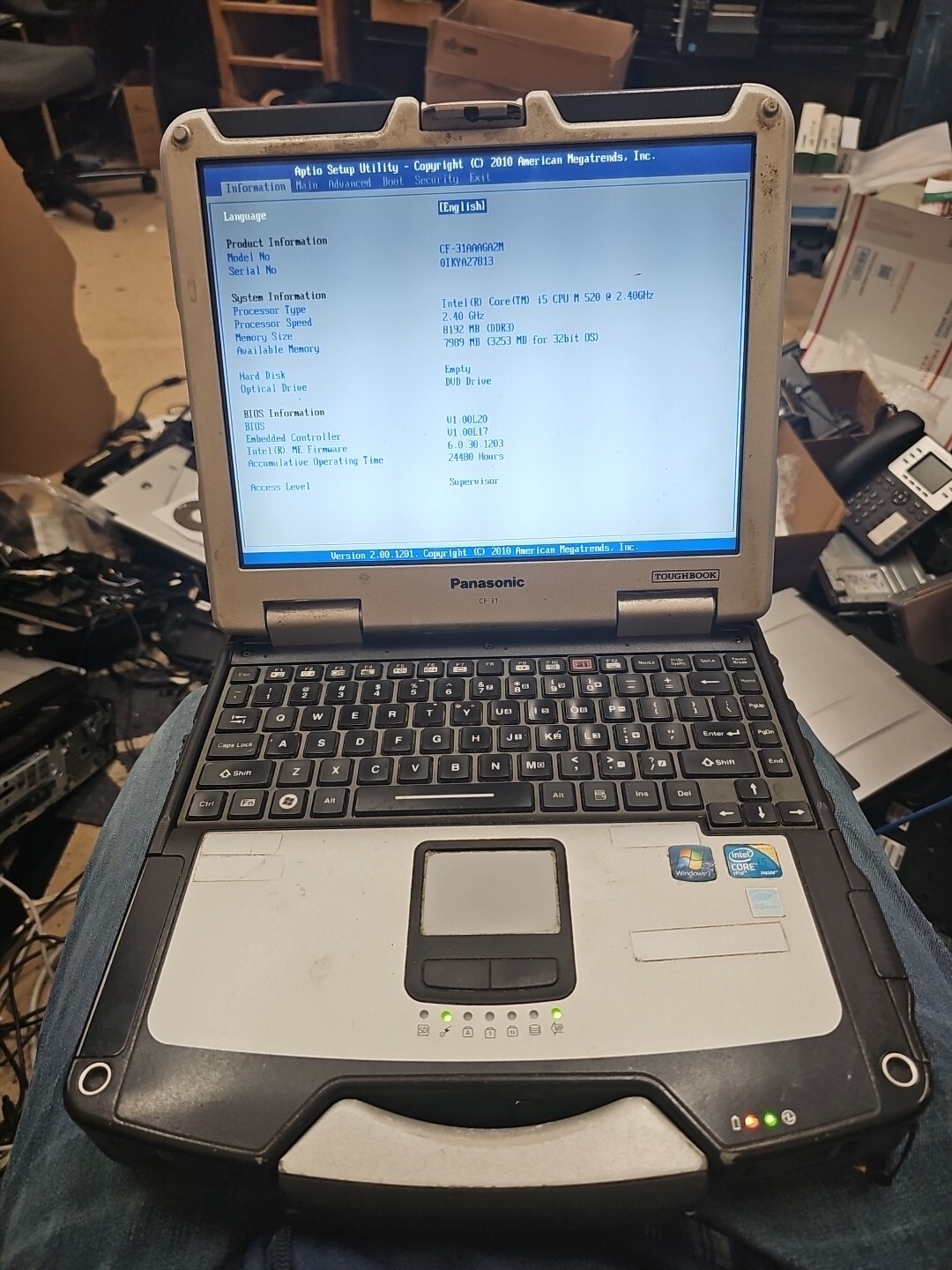 Panasonic Toughbook CF-31 MK-1 i5 520M @ 2.40GHz 8GB RAM DDR3 ( 24480HRS)