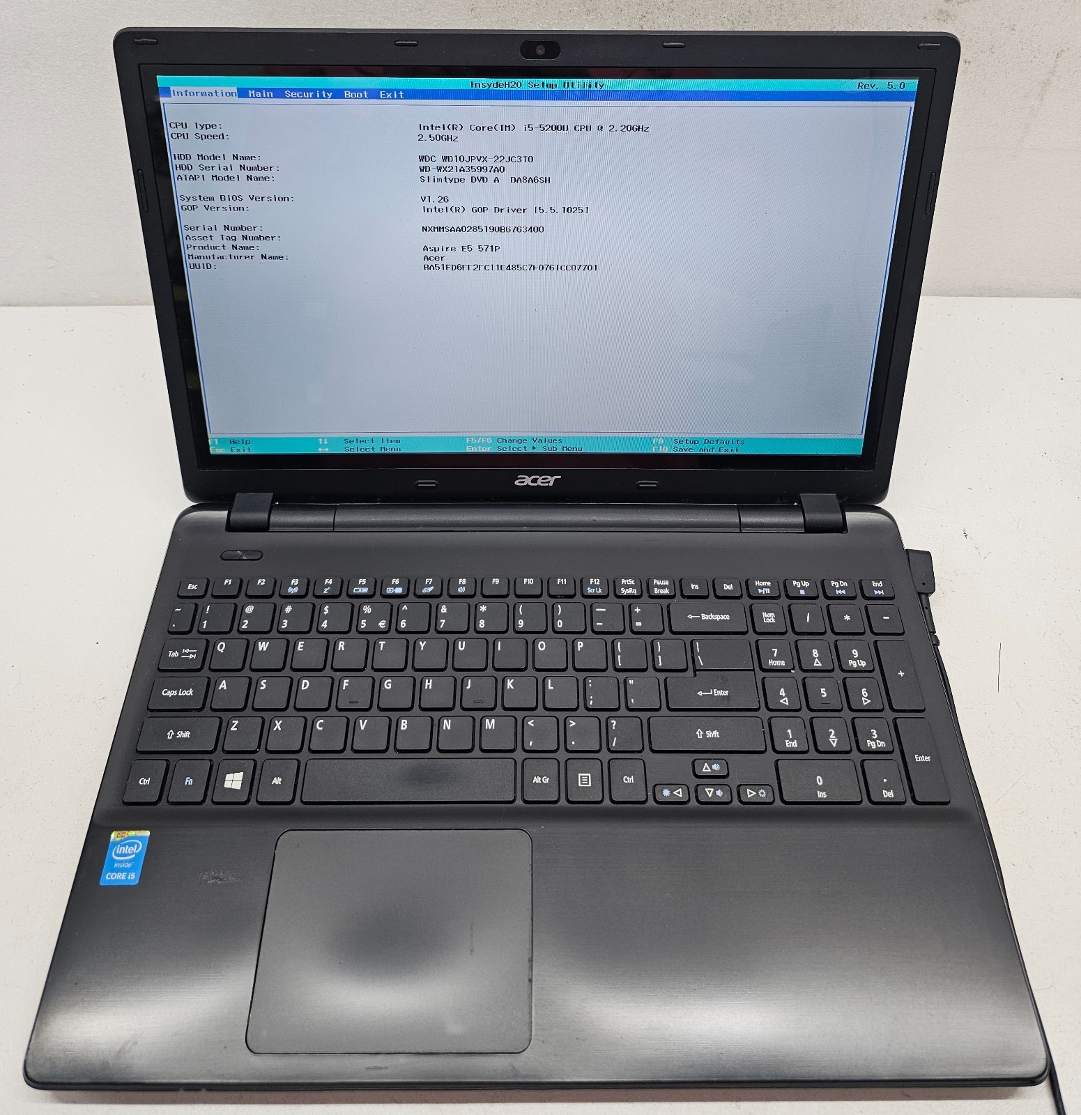 Acer Aspire E15 Touch E5-571P Laptop Intel i5-5200U 8GB Ram 1TB HDD NO OS (FL)