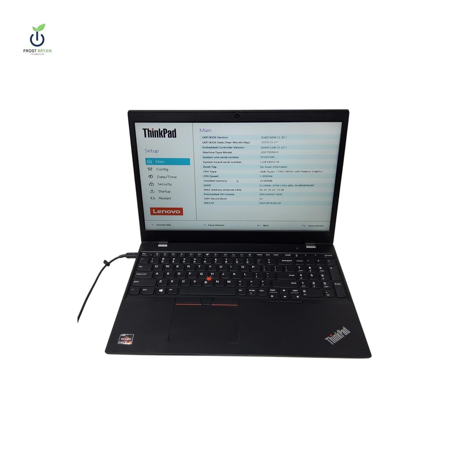 LENOVO ThinkPad L15 Gen 2a Ryzen 7 PRO 5850U 16GB 512GB No OS Grade C [READ]