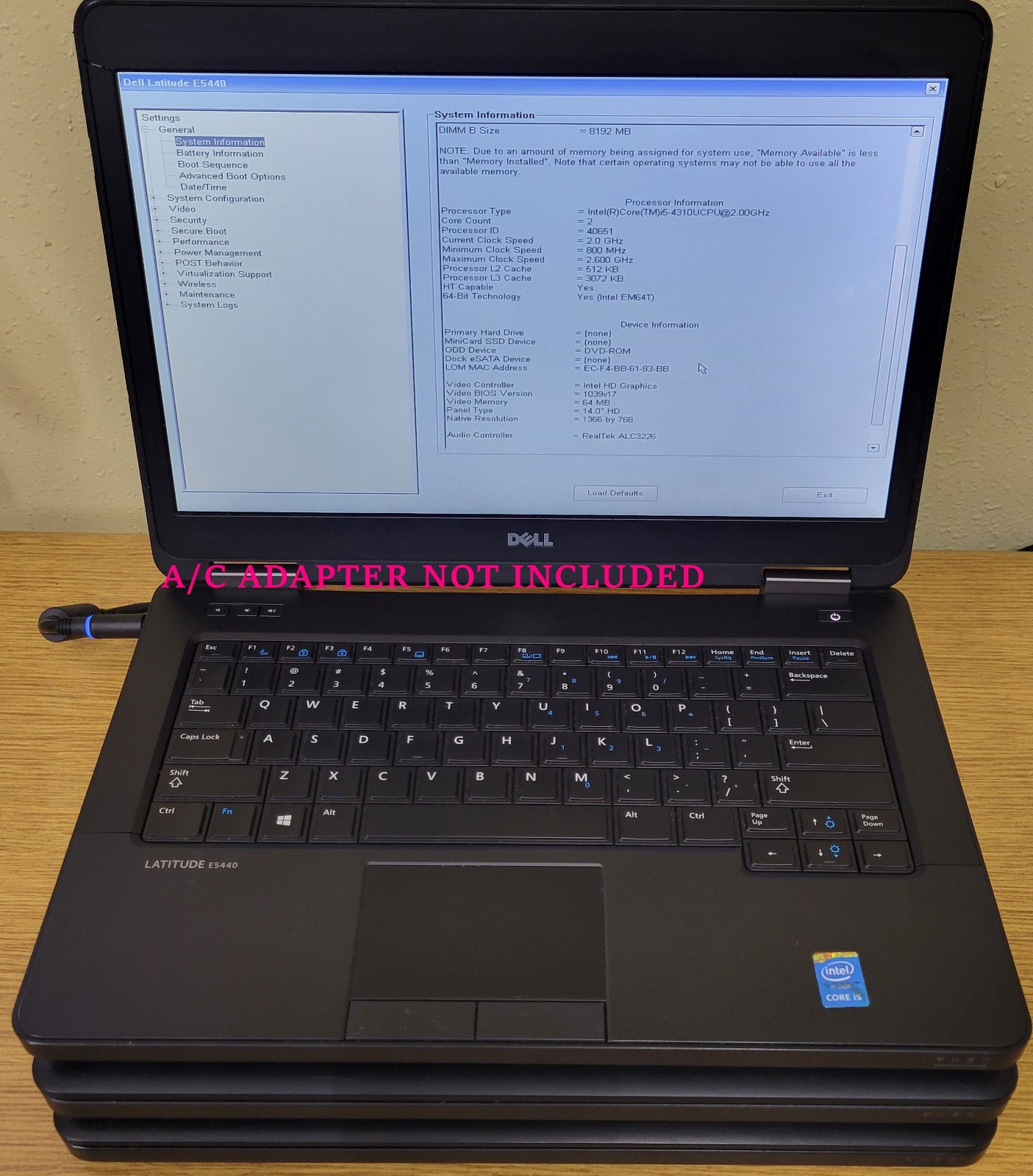 (Lot of 3) Dell Latitude 5440 i5-4th Gen 1.9/2.0GHz 8GB GT 720M No OS/SSD/HDD