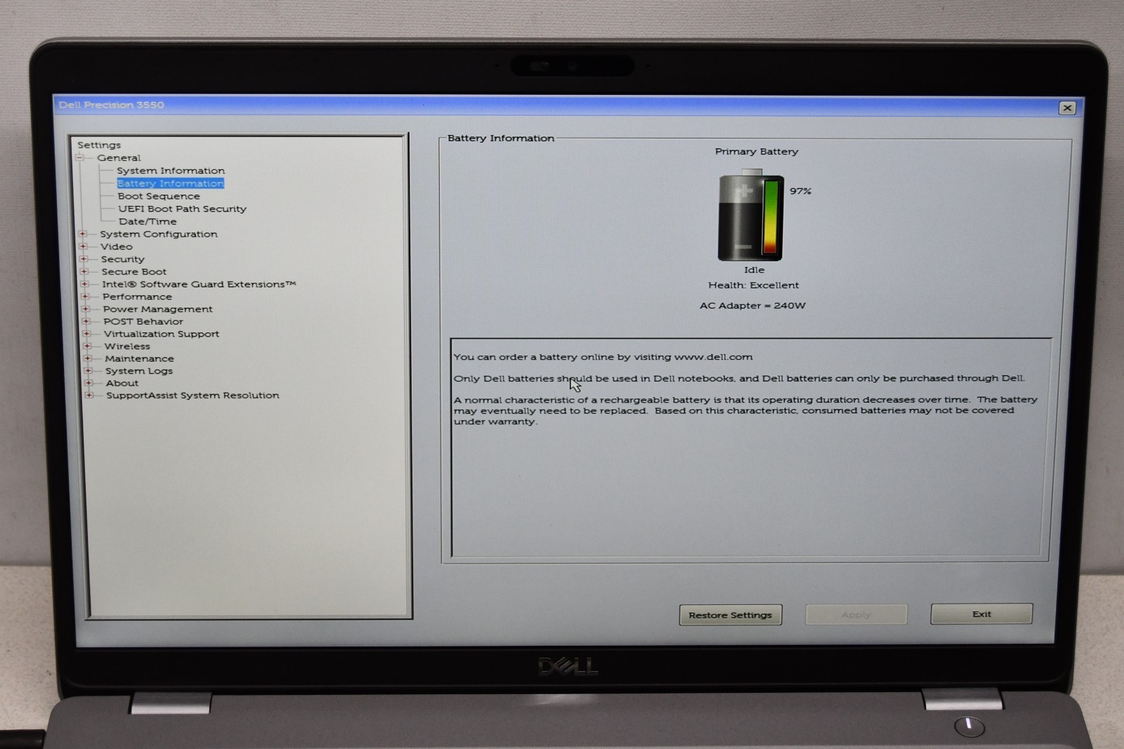 ^ Dell Precision 3550 15.6″ Intel i7-10510U @ 1.80GHz 16GB Ram No HD #X6993