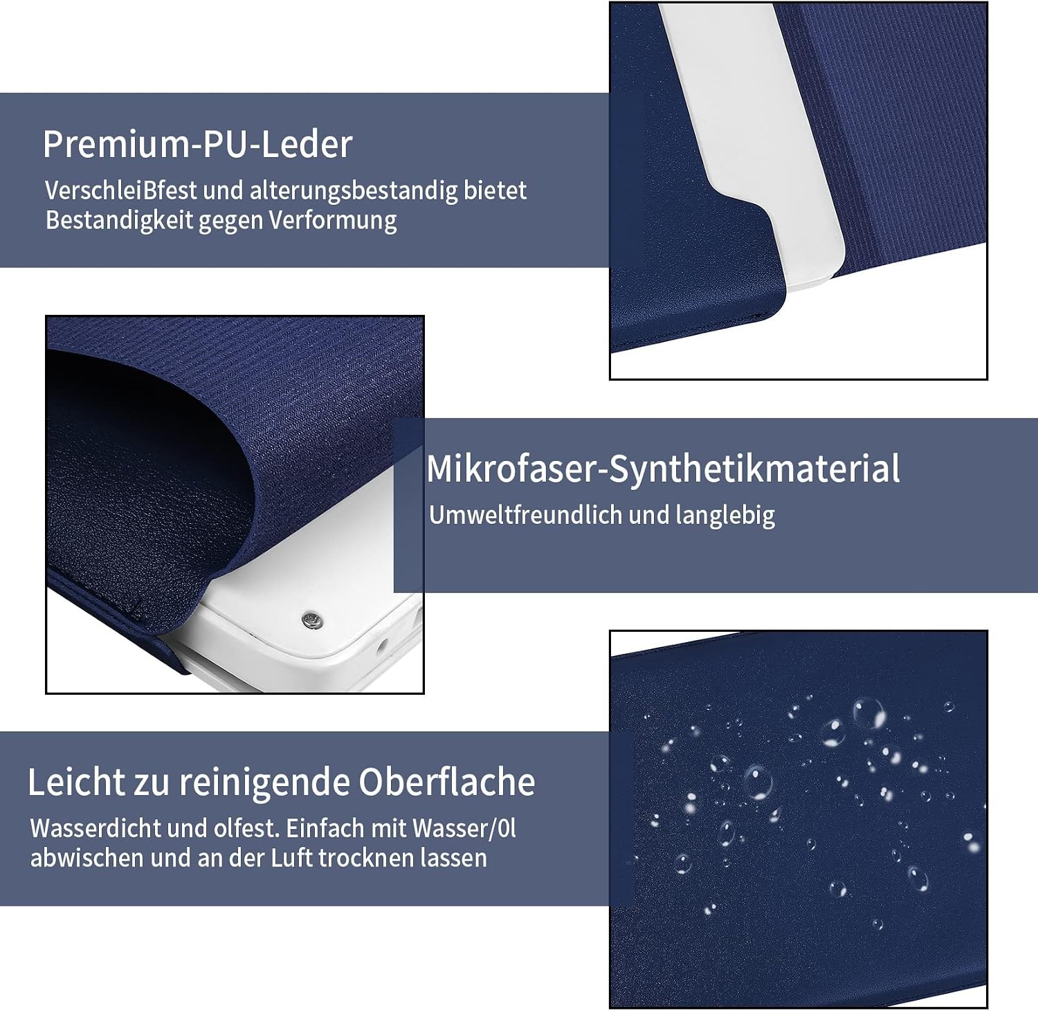 Portable Blue Laptop Sleeve – Padded & Slim Case for 13.3-14 Inch Laptops