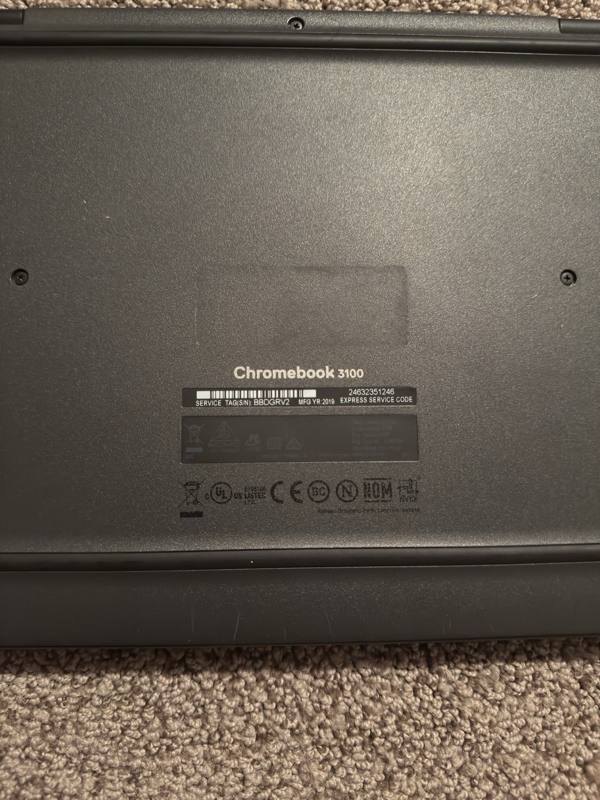 Dell Chromebook 3100 11.6″ Chrome OS Intel 4GB 16GB eMMC Black +Charger