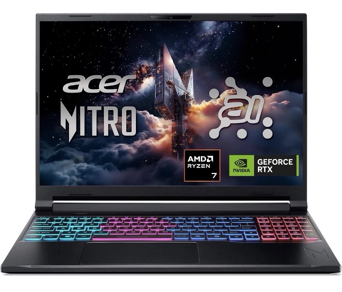 Acer Nitro V 16S 16″ AI Gaming AMD Ryzen 7 260 Processor RTX 5060 32GB DDR5 1TB