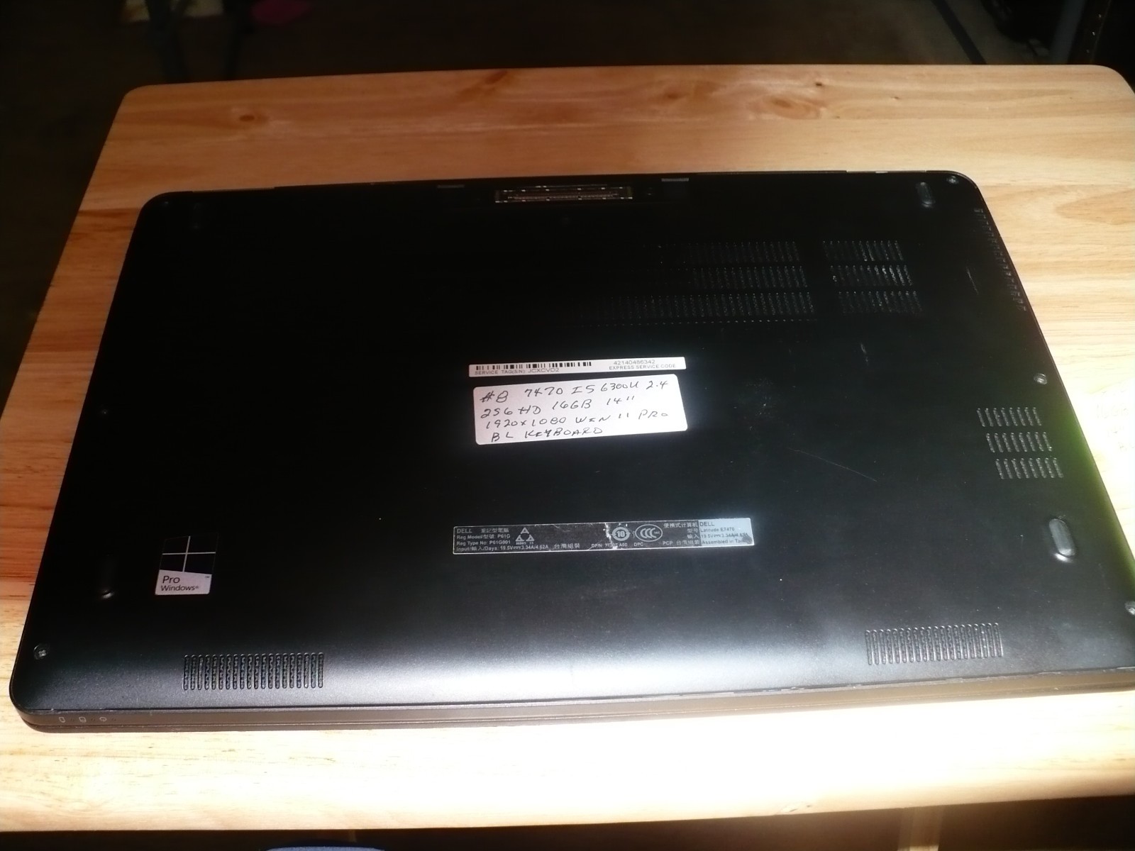 Dell Latitude E7470 14” Intel i5-6300U 2.40GHz GB 256GB M W11 Pro