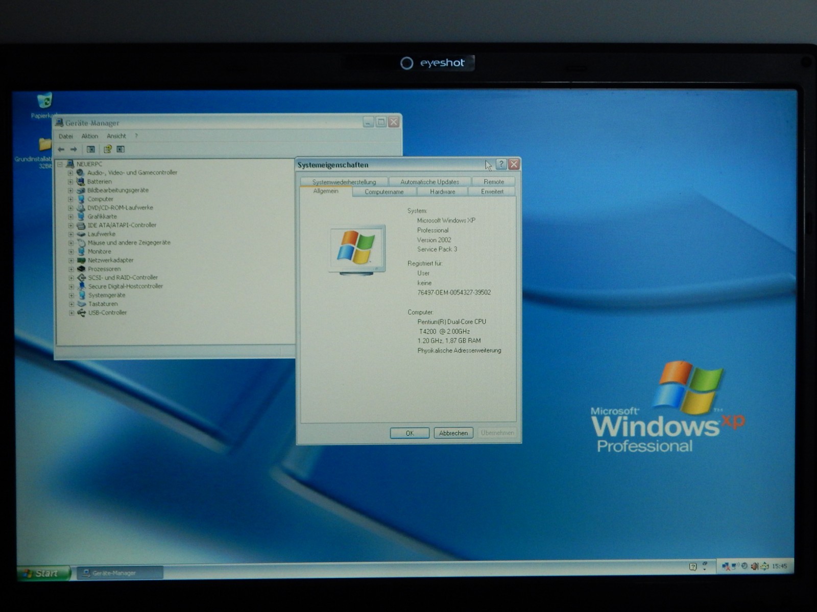 Notebook Laptop Terra Mobile 1744 2 x 2 GB 500 GB Windows XP ❌Keyboard Battery Faulty❌