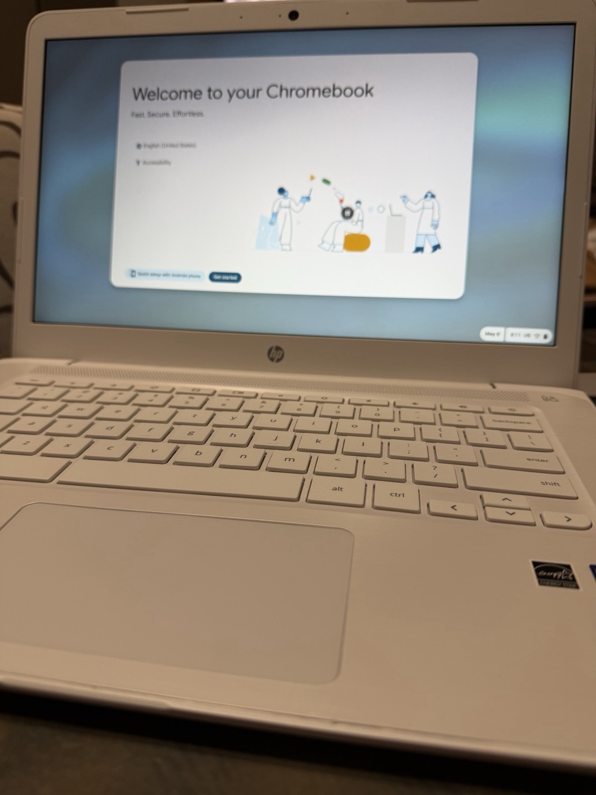HP Chromebook 14-ca051nr White 14 Inch FHD IPS Display Laptop Excellent Cond