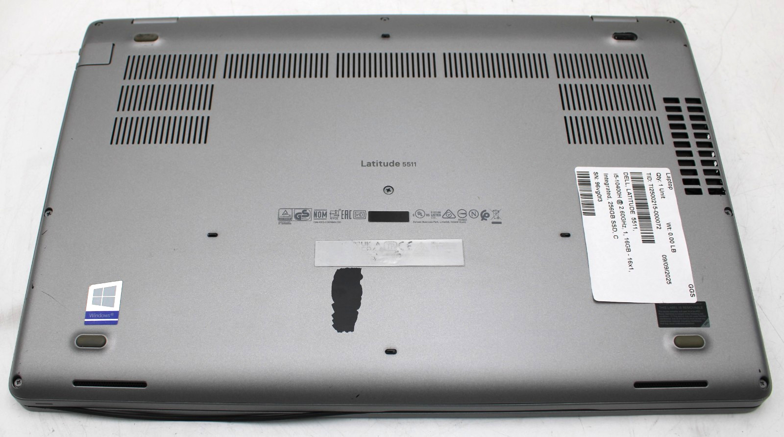 15.6″ Dell LATITUDE 5511 Laptop i5-10400H 2.60 16GB RAM 256GB SSD Win 11 Pro RL*