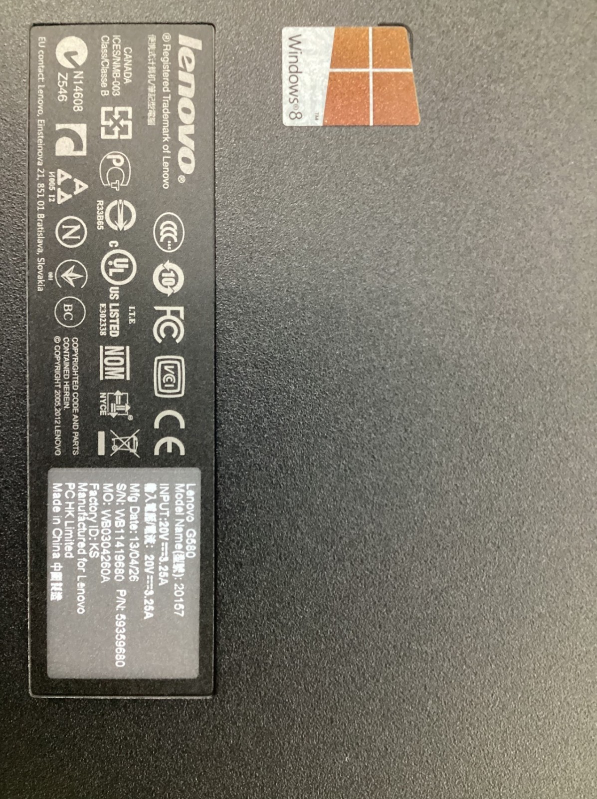 Lenovo Laptop Intel Pentium B960 4GB Memory 320GB HDD Intel HD Graphics 15.6″