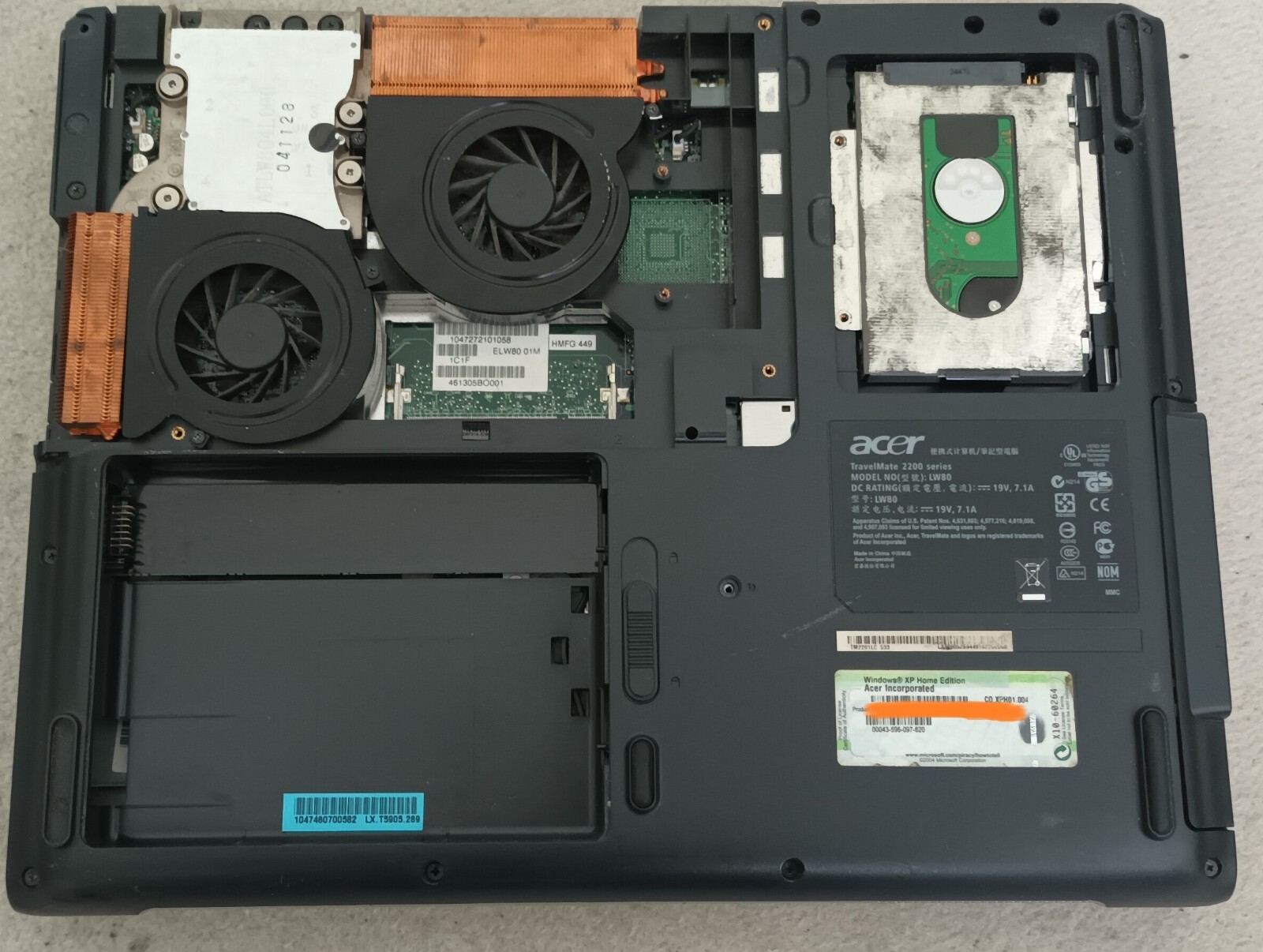 Acer Travelmate 2201LC LW80 LA-2411 Laptop 15″ 30GB 192MB Windows XP ATI Celeron