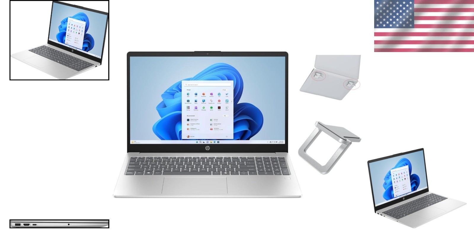 Portable 15.6-inch FHD IPS Laptop | Intel Core i3-N305 | 8GB RAM, Laptop Stand