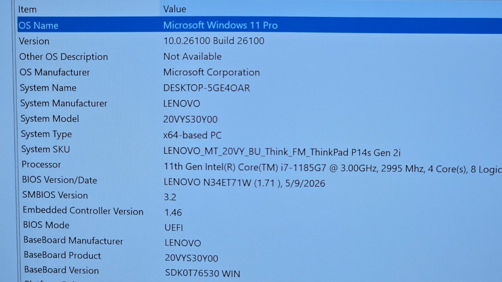 Lenovo ThinkPad P14S Gen 2 Intel i7-1185G7, 48GB RAM, 1TB SSD NVIDIA T500 Touch