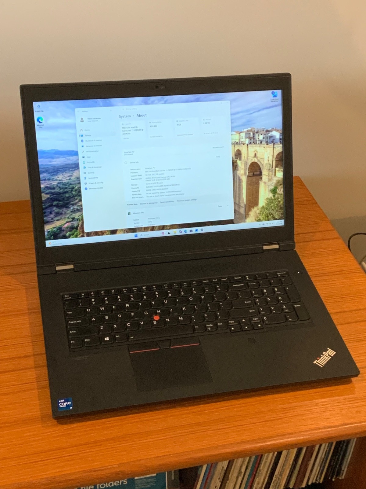 Lenovo ThinkPad P17 Gen 2 17.3″ 1.5TB NVME i7-11850H 32GB Win11 Laptop RTX A2000