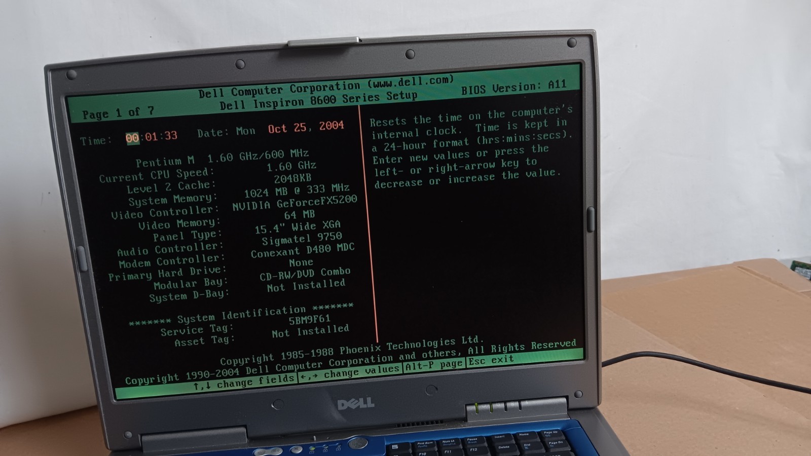 Dell Inspiron 8600 Laptop PM @ 1.60 GHz 1 GB DDR 15.4″ LCD Nvidia GeForce FX5200