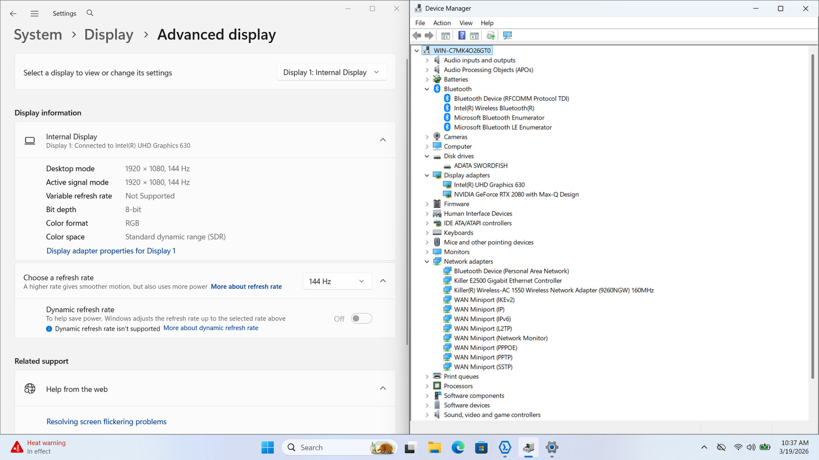 Dell G5 15 5590 15″ FHD I7-9750H 512GB 32GB W11 RTX 2080 Max-Q Backlit RGB 143Hz