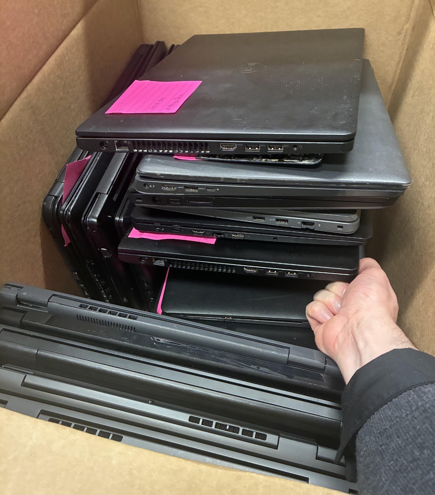 Box of laptops