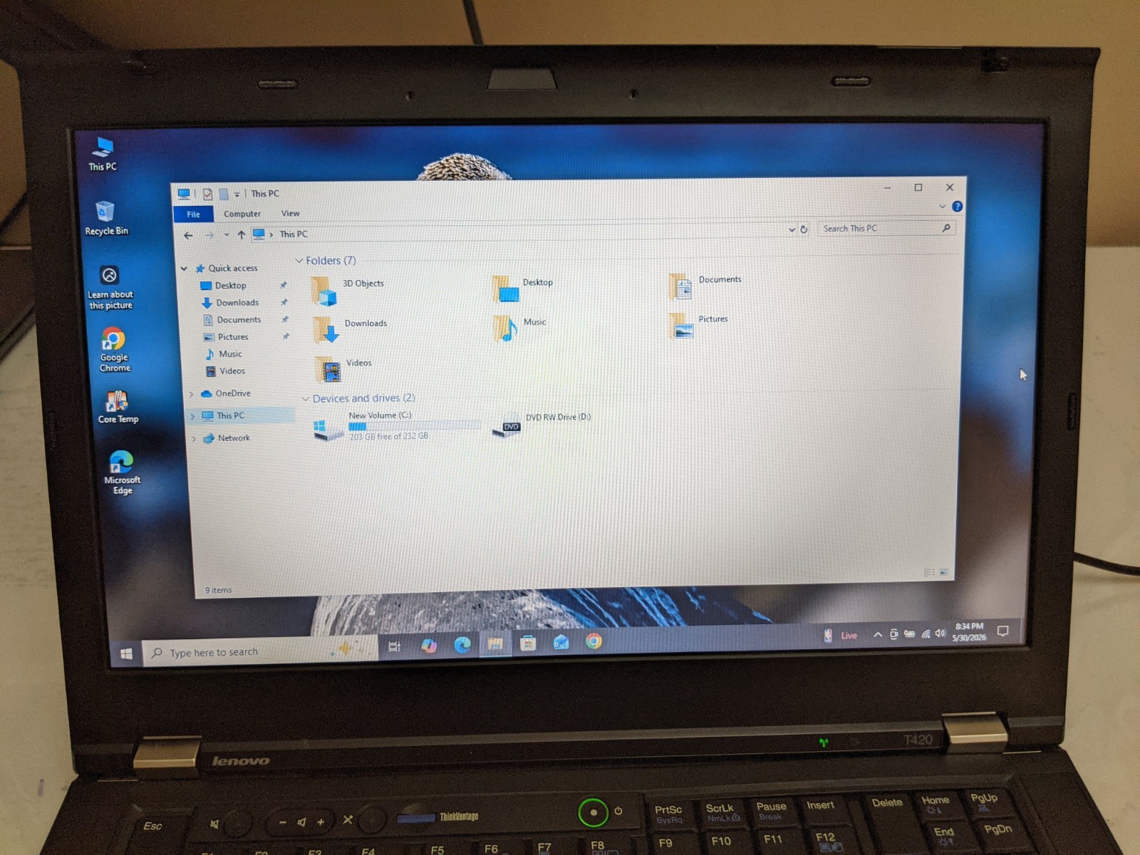 Lenovo ThinkPad T420 Quad Core i7 2720QM 8GB 250GB SSD Win 10 Pro – Grade A
