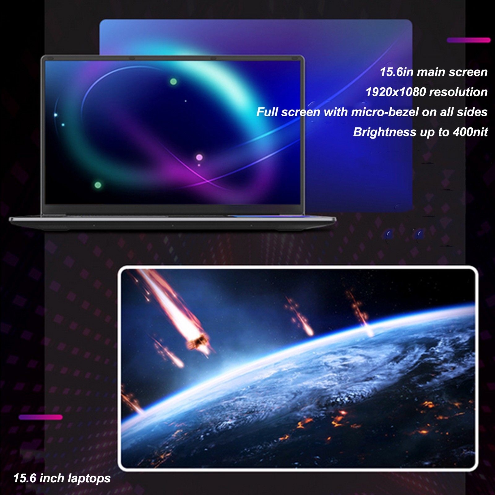 Hot 15.6 Inch Laptop With 7in Touch Screen For 10 11 Dual Screen Laptop⭐