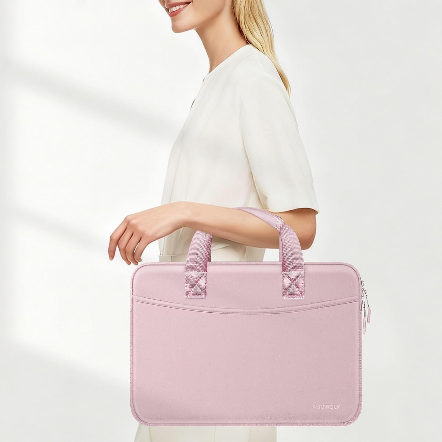 15-15.6 Inch Laptop Sleeve Bag, 16 Inch Case for MacBook Pro, Neoprene, Pink