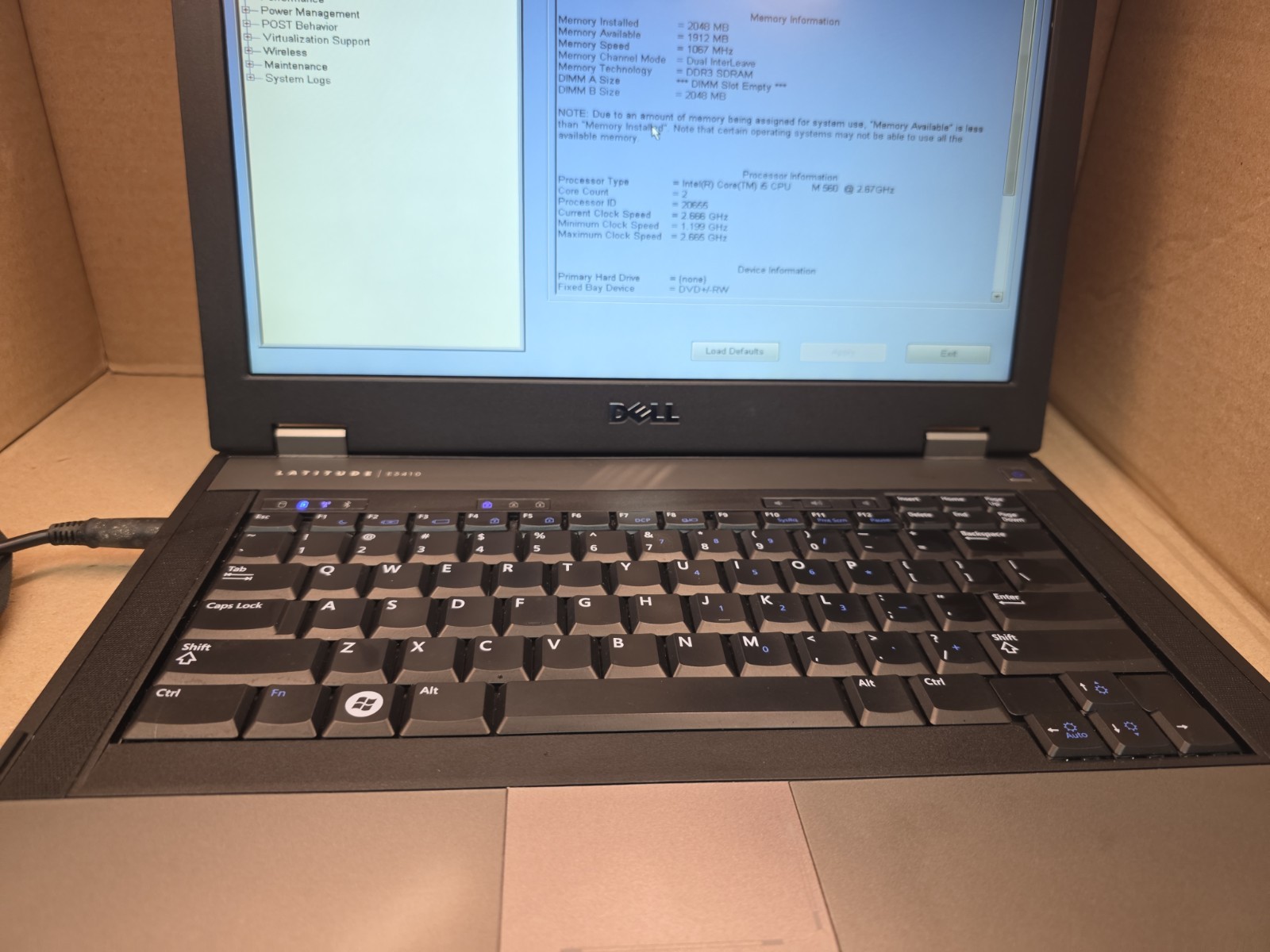 DELL LATITUDE E5410 – BOOTS TO BIOS – INTEL I5 M560 – 2 G RAM – READ DESCRIP