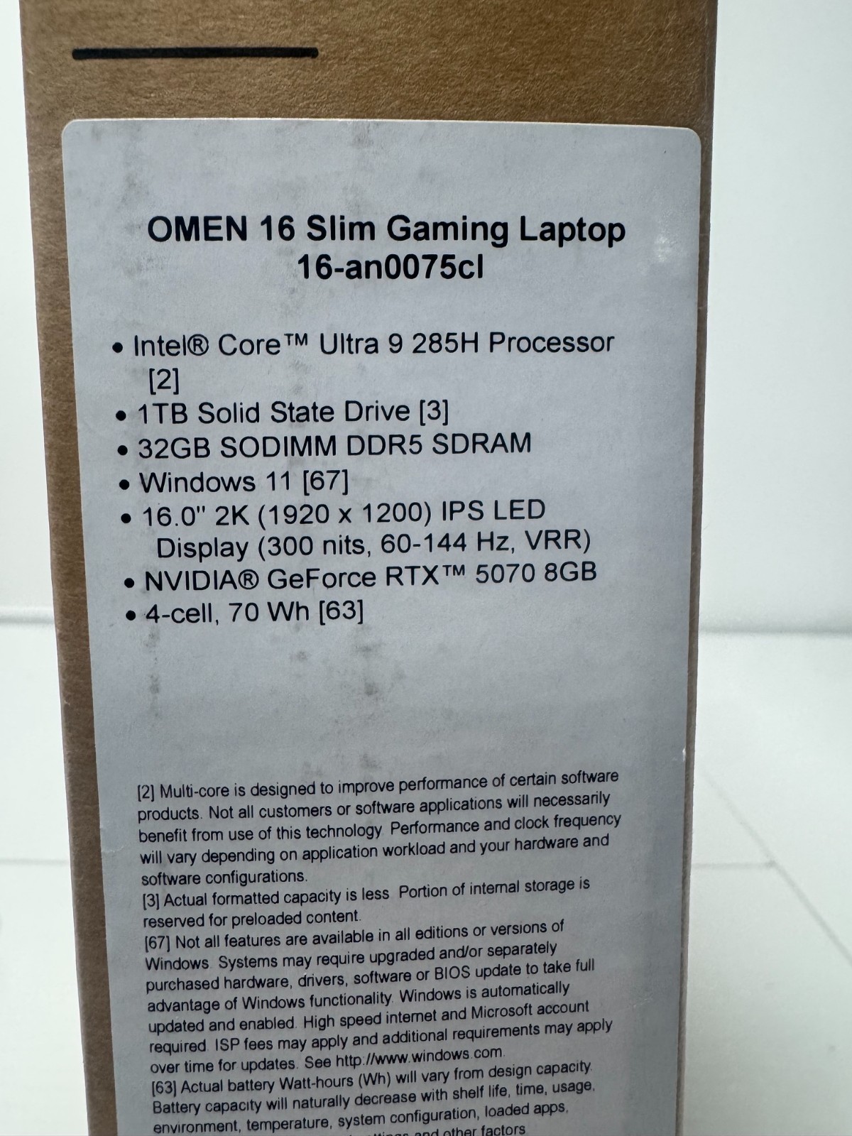 HP OMEN 16 Slim Gaming Laptop 16-an0075cl 32GB RTX 5070 1TB SSD Ultra 9 – NEW