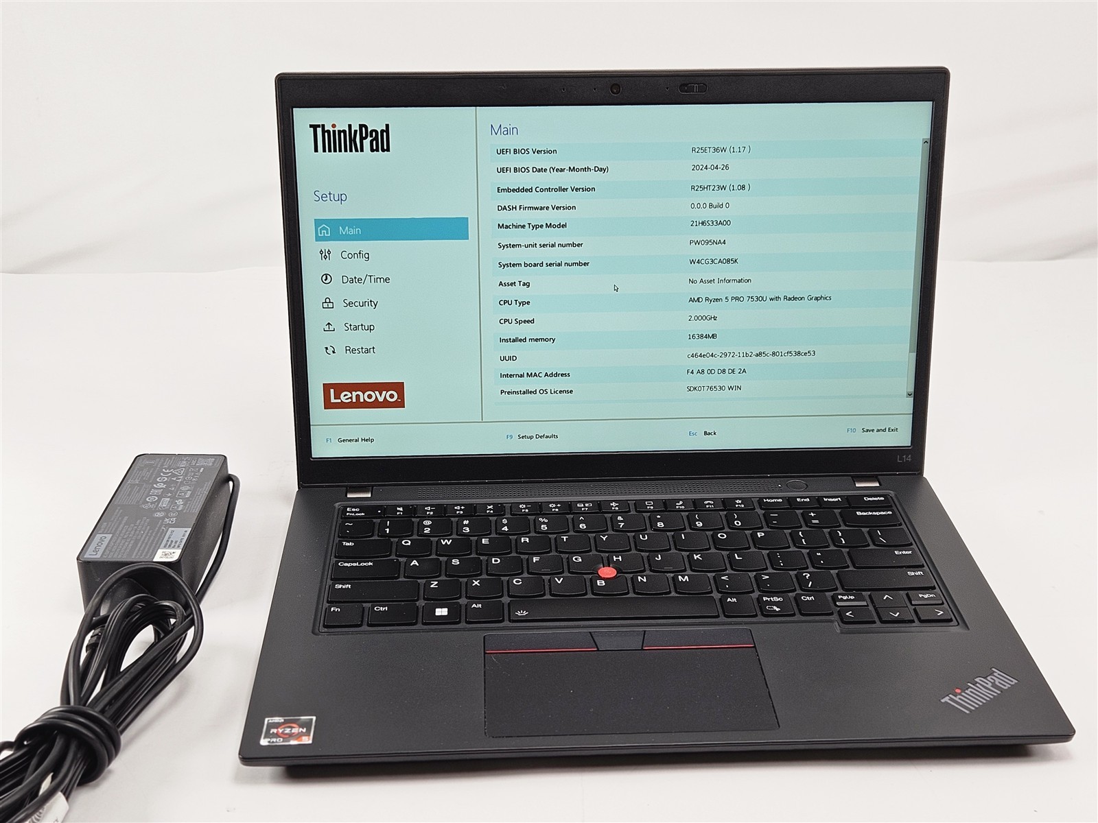 Lenovo L14 Gen 4 14″ AMD Ryzen 5 PRO 7530U 16GB No Storage Backlit Webcam