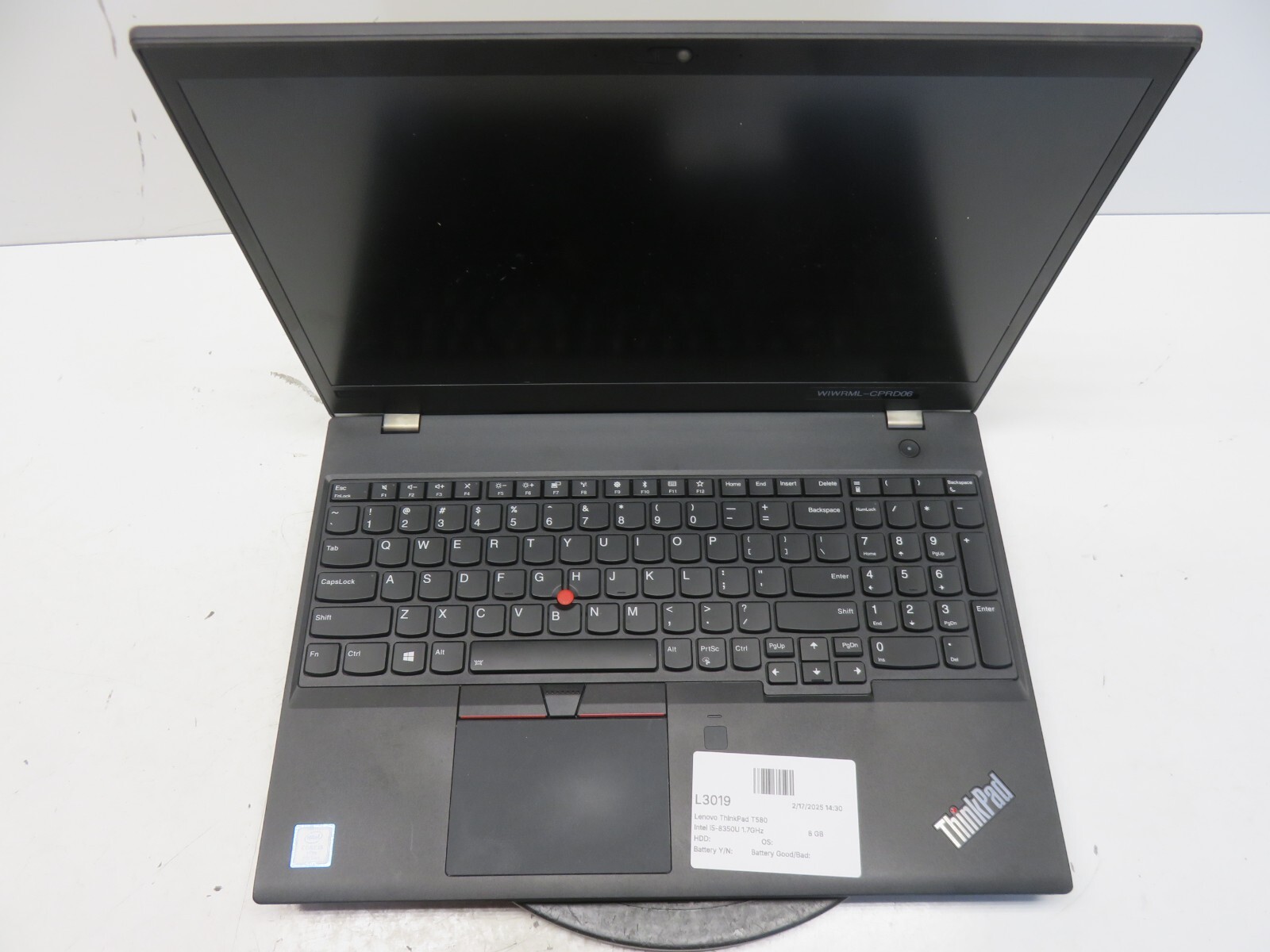 Lenovo ThinkPad T580 Intel i5-8350U 1.7GHz 8 GB NO HDD No Batt