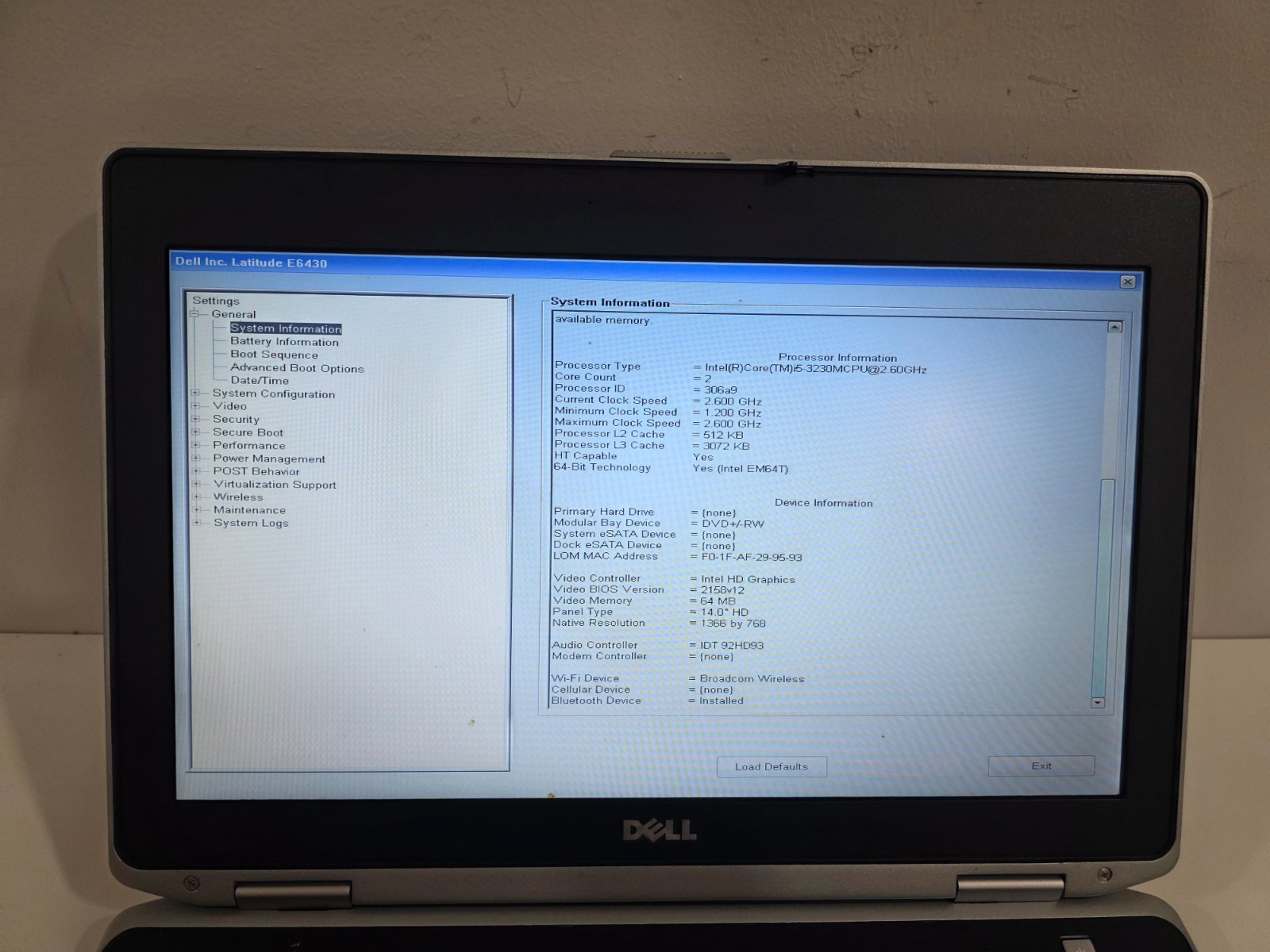 Dell Latitude E6430 Intel i5-3230M 8GB Bluetooth – Bad touchpad