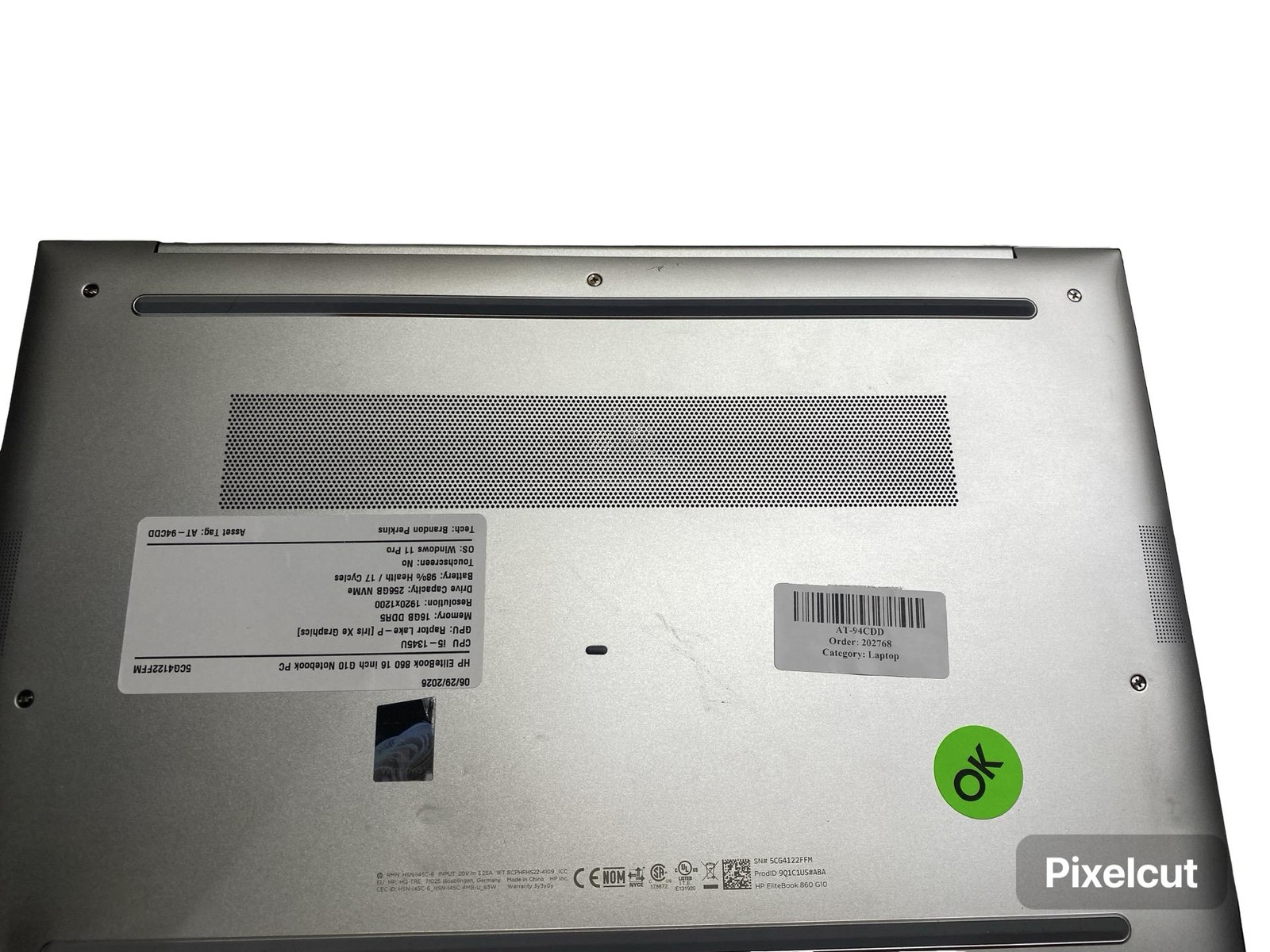 HP EliteBook 860 G10 i5 1345U 16GB 256GB Win11Pro Laptop Grade C w/Battery