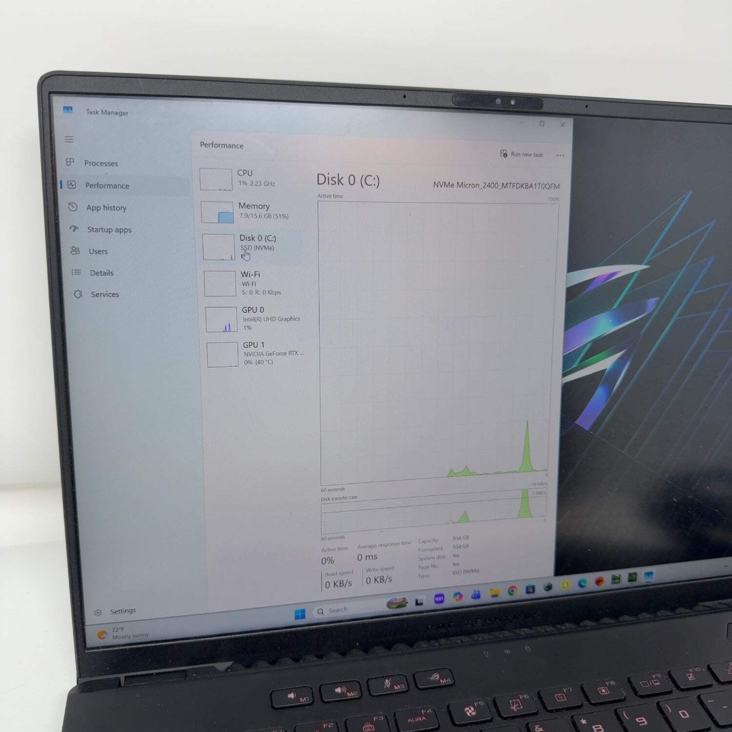 Asus ROG Zephyrus M16 16″ i9-13900H 2.6GHz 16GB RAM 1TB SSD GeForce RTX 4070