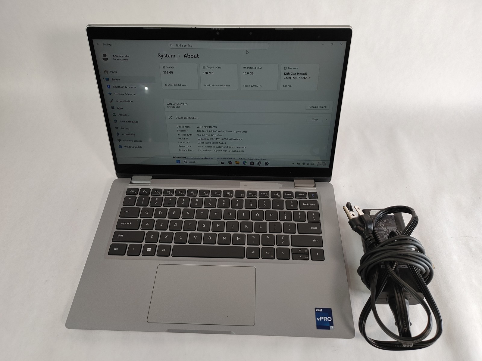 Dell Latitude 5330 Core i7-1265U 1.80 GHz 16 GB DDR4 256 GB NVMe Windows 11 Pro