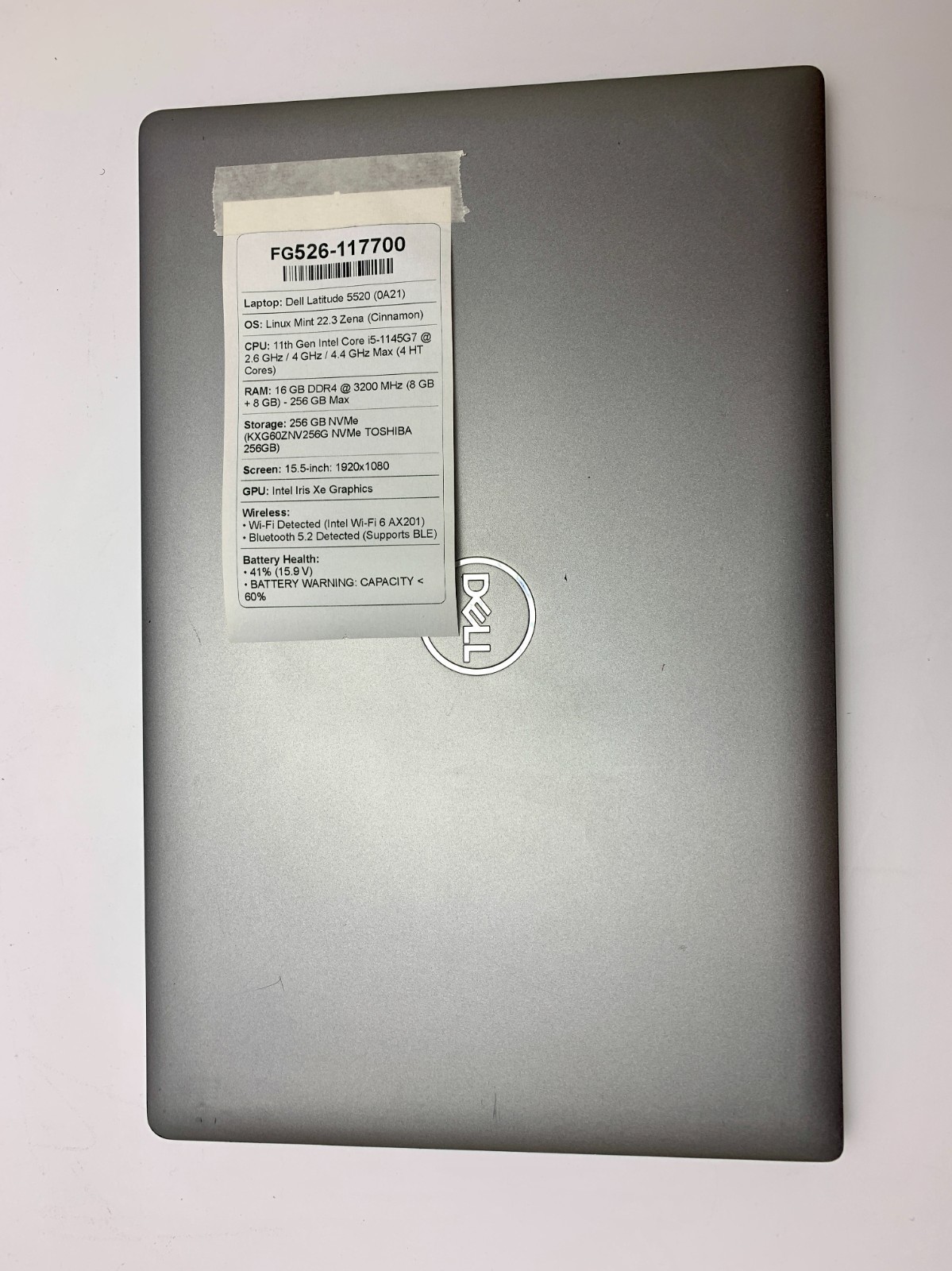 Dell Latitude 5520 | i5-1145G7 | 16GB RAM | 256GB NVMe | LINUX
