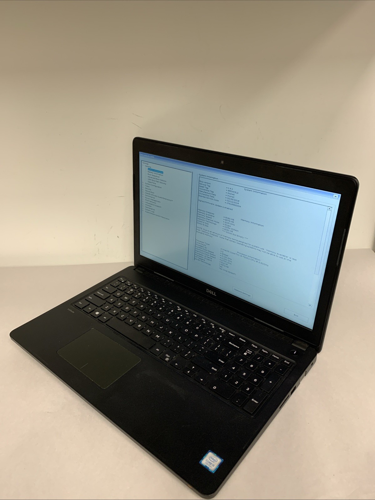 Dell Latitude 3580 15.6″ Laptop i5-7200U 8GB RAM NO HDD | Boot To Bios