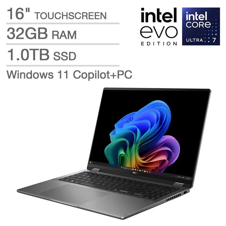 Asus VivoBook Flip TP3607SA-PS77T 16″ OLED Touch Ultra 7 258V 32GB 1TB W11H 2in1