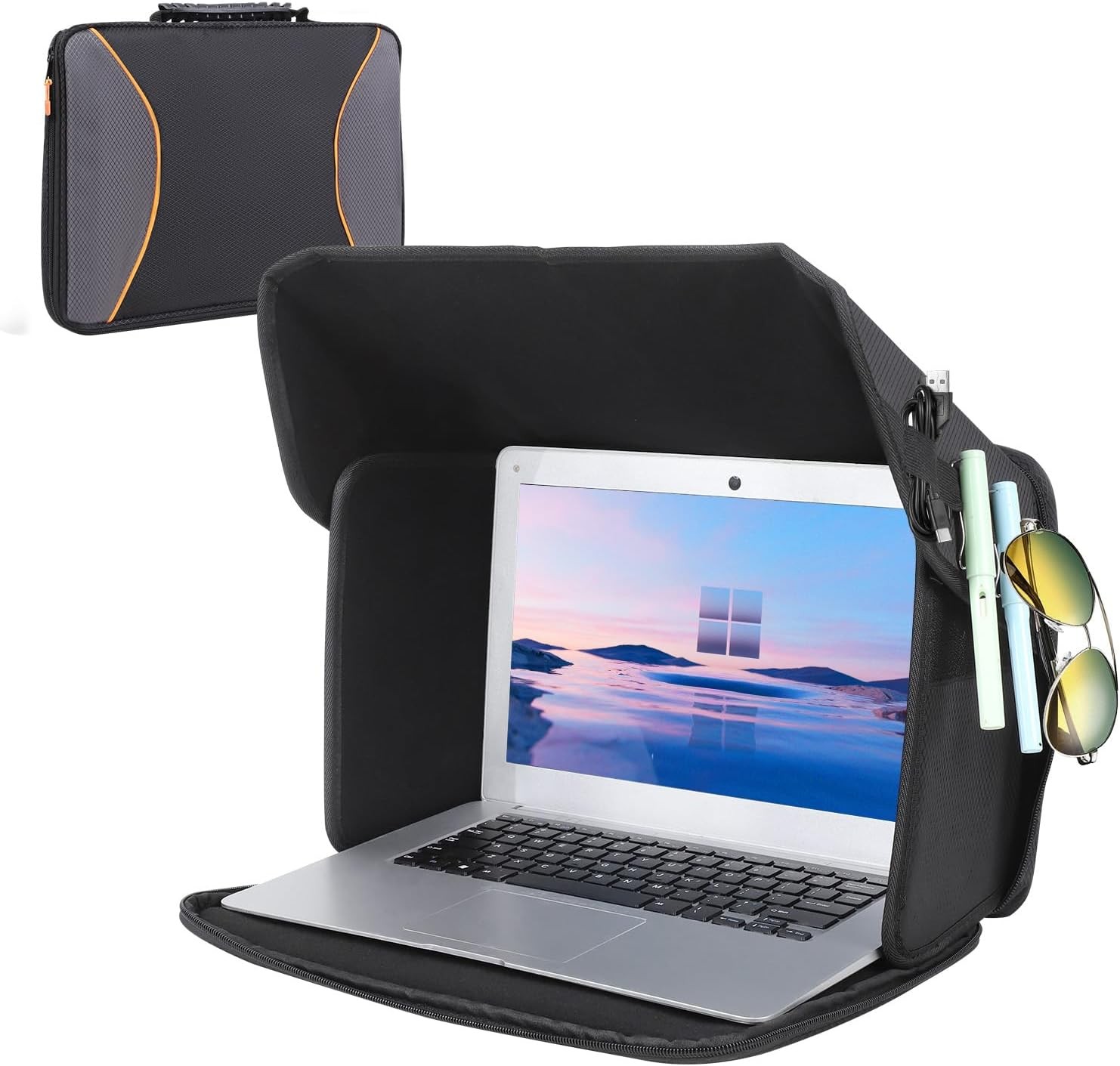 Lightweight Foldable Laptop Sun Shade Privacy Shield for 15-16” MacBook/Dell/PC