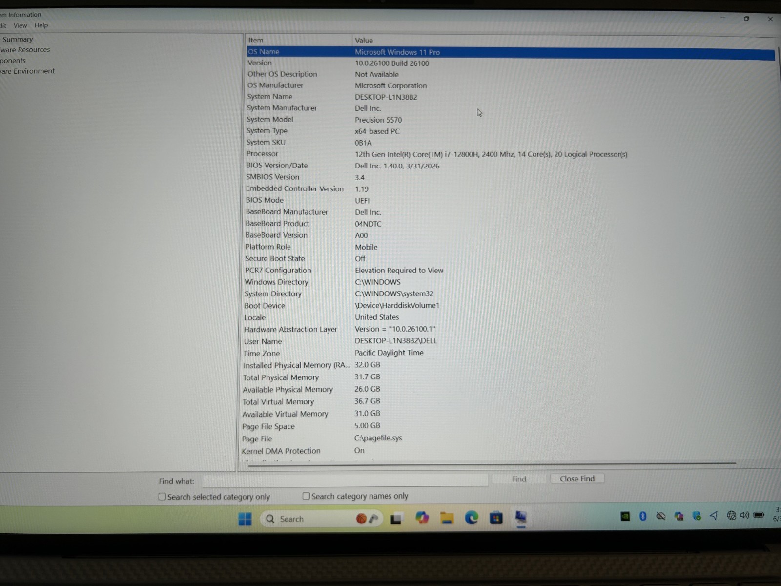 LAPTOP Dell Precision 5570 15.6″ CORE i7-12800H 1 TB NVMe SSD 32GB RAM Win 11