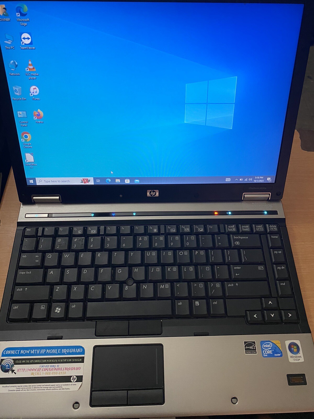 HP EliteBook 6930p Intel Core 2 Duo P8600 2.4GHz 4GB RAM No HDD 14.1″ Notebook