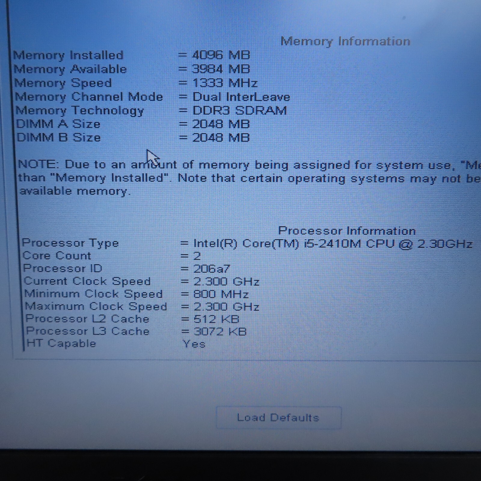 Dell Latitude Laptop Intel Core i5 2.30GHz 2 Cores 4GB DDR3 SDRAM