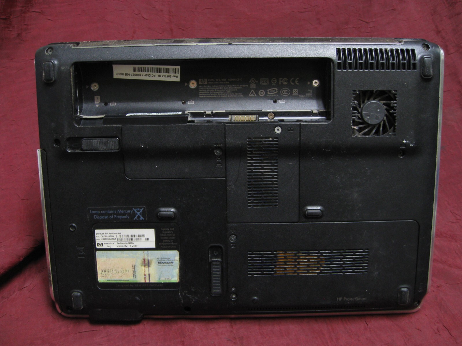 HP Pavillion DV4-1225DX 14″ (No HDD No Ram) Selling For Parts ,screen etc AS-IS