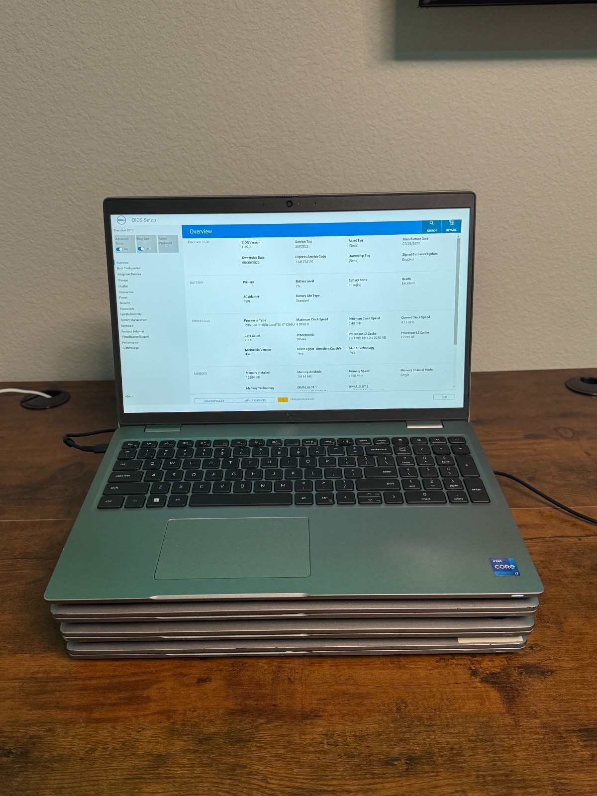 A lot of 4 Dell Precision 3570 15″ Intel i7-1265U 16GB RAM DDR5 NO SSD T550 GPU