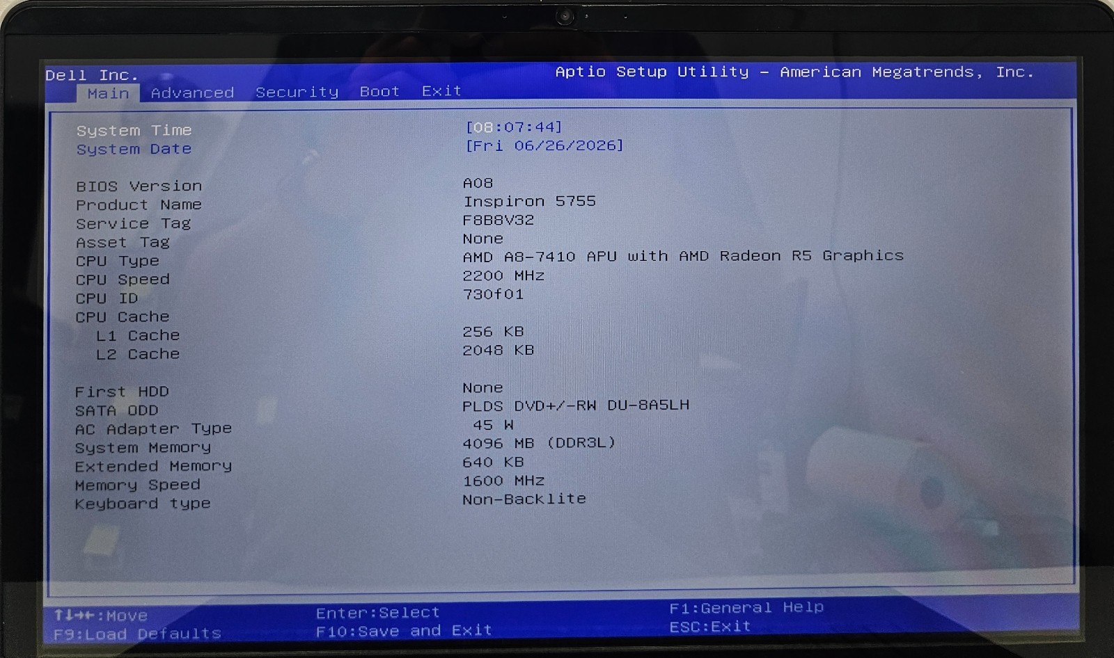 Dell Inspiron 5755 17.3″ Laptop AMD A8-7410 4GB Ram NO HD/OS (FL)