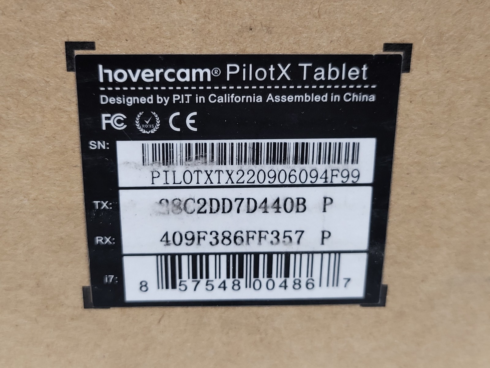 HoverCam PilotX 13.3″ Tablet, Intel i7-10510Y, 16GB RAM, 512GB NVMe, Win 11 Pro