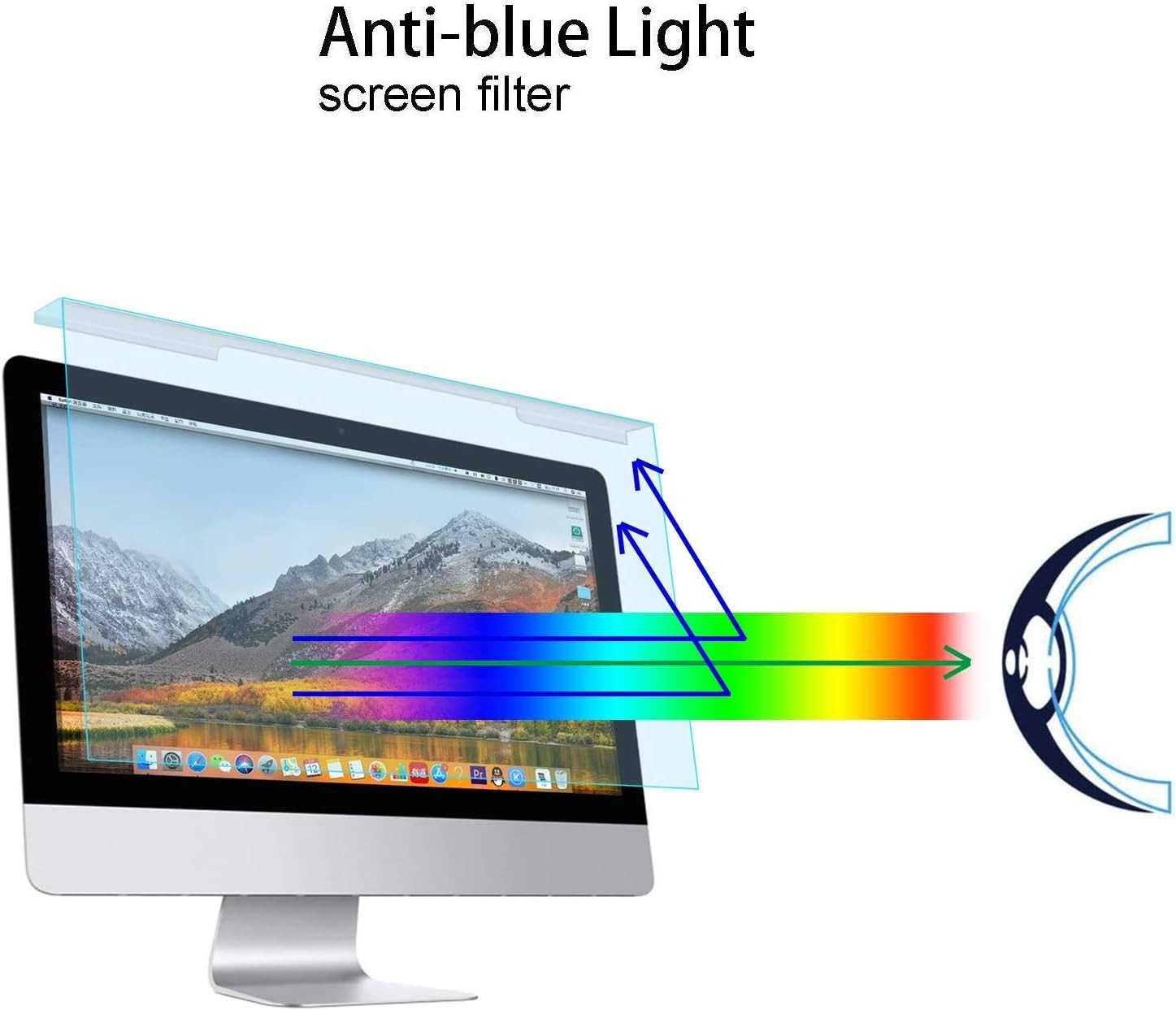 23-24 inch Computer Blue Light Blocking Screen Protector for 23,23.6,23.8,24 inc
