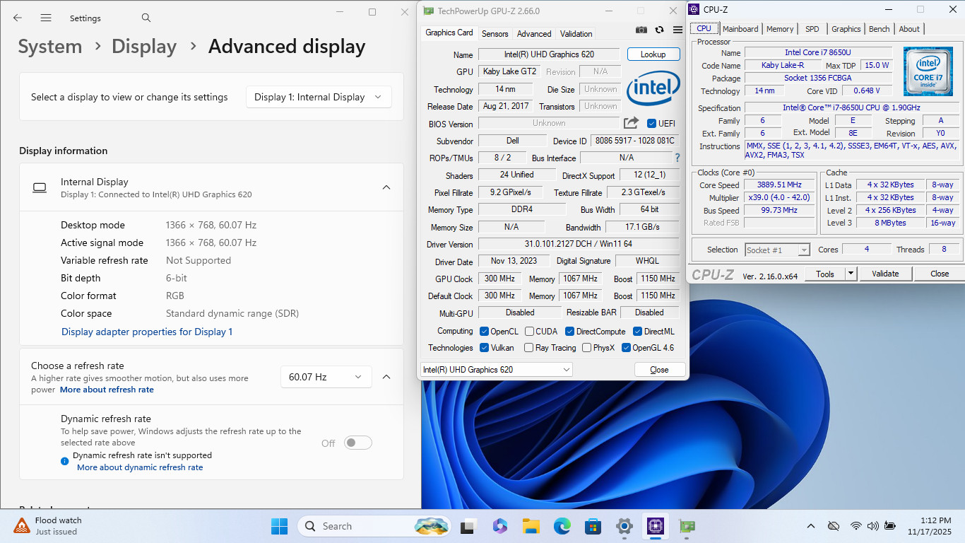 Dell Latitude 7490 14″ HD I7-8650U 256GB SSD 8GB W11P Webcam Backlit