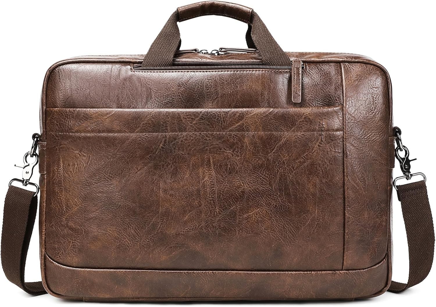 Faux Leather Messenger Bag for Men 17-17.3 Inch: Convertible 3 in 1 Backpack